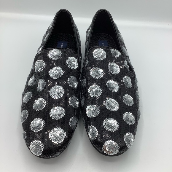 Giorgio Brutini Men's Black/Silver Polka Dot Sequin Slip-Ons - Picture 10 of 10